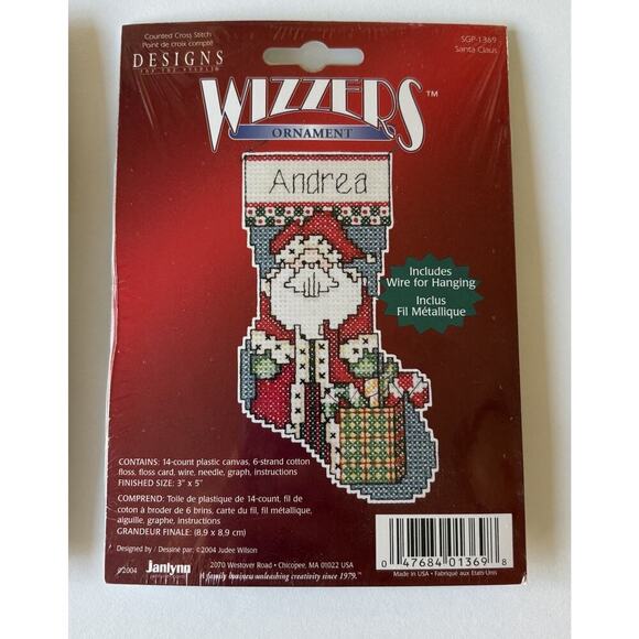 Janlynn Designs For The Needle Wizzers Cross Stitch Ornaments Lot of 3‎ (1852) - Picture 3 of 5